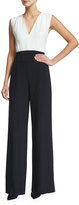Thumbnail for your product : Narciso Rodriguez Sleeveless Wide-Leg Jumpsuit, White/Black