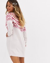 Thumbnail for your product : ASOS DESIGN embellished fairisle christmas jumper dress