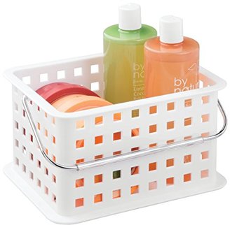 mDesign Bathroom Vanity Organizer Basket for Health and Beauty Products, Lotion - White