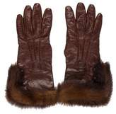 Thumbnail for your product : Fendi Fur-Trimmed Leather Gloves