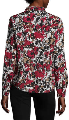 Karl Lagerfeld Paris Printed Buttoned Blouse