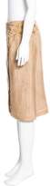 Thumbnail for your product : Naeem Khan Embellished Faux Wrap Skirt Tan Embellished Faux Wrap Skirt