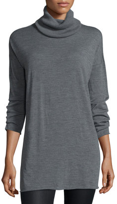 Eileen Fisher Fisher Project Seamless Featherweight Turtleneck Tunic, Maple Oat