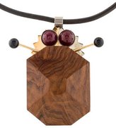 Thumbnail for your product : Marni Wood & Leather Cord Necklace