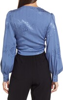 Thumbnail for your product : Lulus Highly Iconic Satin Jacquard Tie Front Top