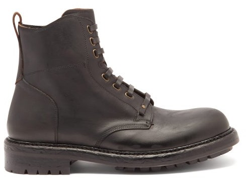 distressed black boots