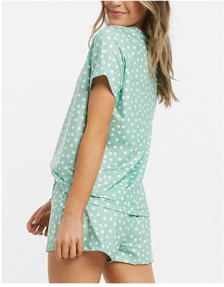 Loungeable blue spot t-shirt with shorts
