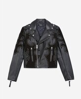 Thumbnail for your product : The Kooples Black leather biker jacket with studs