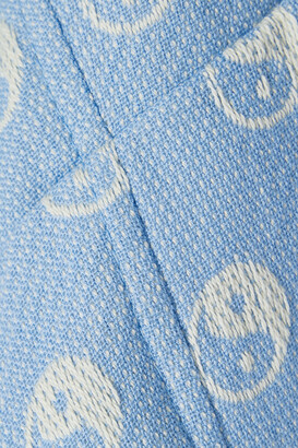 Cecilie Copenhagen Bibbie Yin Shirred Cotton-jacquard Peplum Top