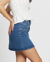 Thumbnail for your product : Topshop Women's Blue Denim skirts - Denim Button Through Seam Mini Skirt - Size 14 at The Iconic