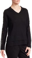 Thumbnail for your product : Akris Punto Organza Dot Wool Sweater