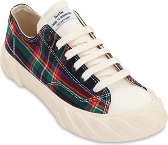AGE - ACROSS TO GENUINE ERA Checked Cotton Canvas Sneakers