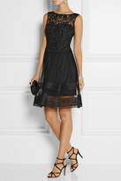 Thumbnail for your product : Notte by Marchesa 3135 Notte by Marchesa Lace-trimmed embellished tulle dress