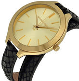 Thumbnail for your product : Michael Kors Runaway Champagne Dial Black Leather Ladies Watch MK2315