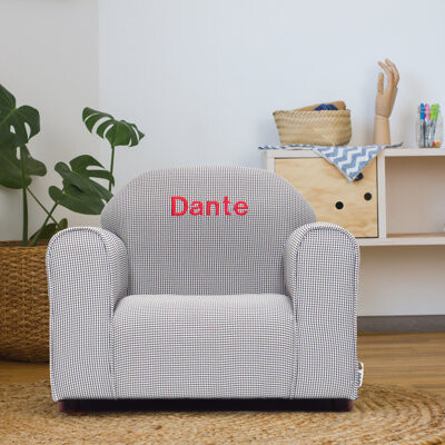 Keet Personalized Kids Club Chair, Gingham