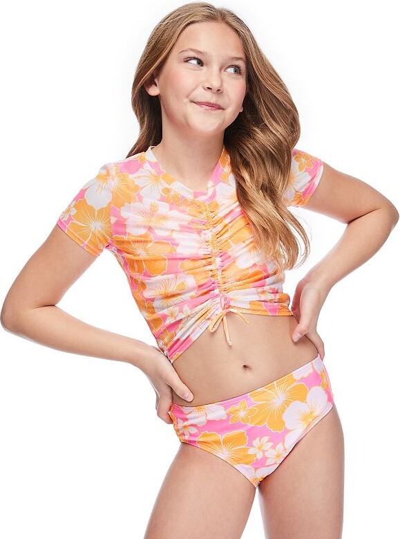 Breaking Waves Girls 7-16 3-pc. Scoop Bikini Top
