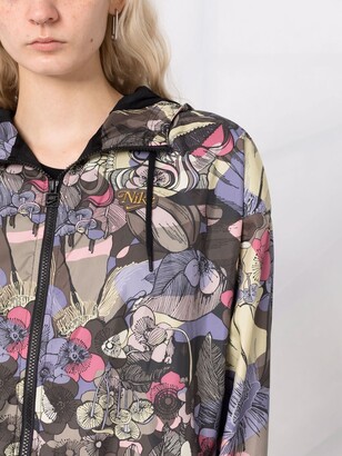 Nike Floral-Print Hooded Jacket