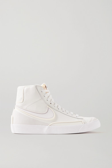 black and white high top nike shoes