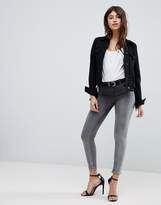 Thumbnail for your product : Replay Touch super high raised cropped Jeans in ombre black wash