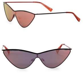 Le Specs Adam Selman x Luxe The Fugitive Black & Mirrored Sunglasses
