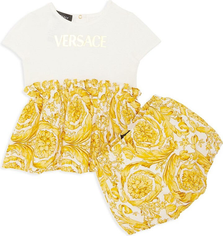 Versace Baby Girl's Barocco Logo Print Dress - ShopStyle