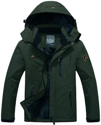 Sawadikaa Men's Outdoor Waterproof Mountain Fleece Plus Size Ski Jacket Sportwear