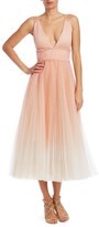 Thumbnail for your product : Marchesa Notte V-Neck Ombre Pleated Gown
