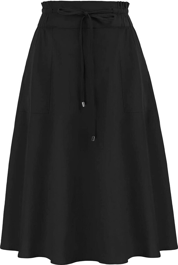 Knees Solid Women's Mid Length Skirts