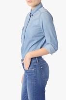 Thumbnail for your product : 7 For All Mankind Rip Off Shadow Pocket Denim Shirt Skybreeze Blue
