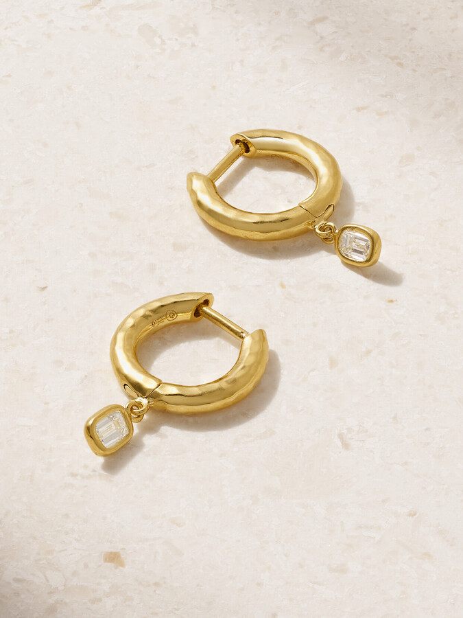 Octavia Elizabeth + Net Sustain Micro Gabby 18-karat Recycled Gold Diamond Hoop Earrings - One size