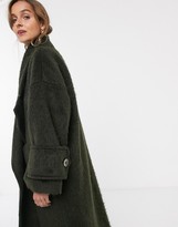 Thumbnail for your product : ASOS DESIGN hero coat with cuff detail in khaki