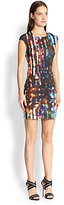 Thumbnail for your product : McQ Printed Stretch Cotton Body-Con Dress