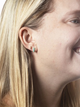 Jennifer Meyer Turquoise Bar Single Stud Earring - Yellow Gold