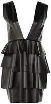 Thumbnail for your product : boohoo PU Extreme Plunge Layered Skirt Mini Dress