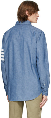 Thom Browne Blue Chambray 4-Bar Shirt