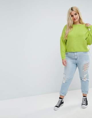 ASOS Curve CURVE Sweater with Volume Sleeve and Cut Out Neck