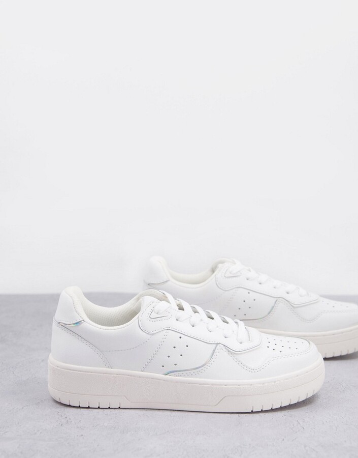 stradivarius white platform trainers