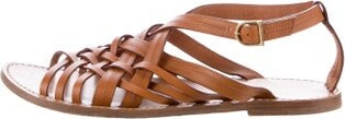 Celine Leather Cutout Accent Gladiator Sandals