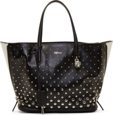 Thumbnail for your product : Alexander McQueen Black Studded Leather Padlock Small Shopper