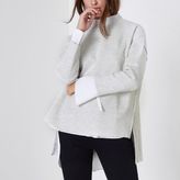 Thumbnail for your product : River Island Womens Light grey turtle neck sweatshirt