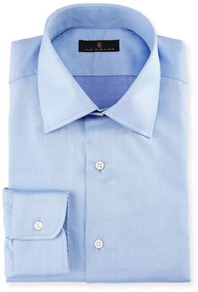 Ike Behar Gold Label Micro-Herringbone Dress Shirt, French Blue