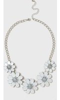 Dorothy Perkins Womens Floral Statement Necklace- Pastel Blue