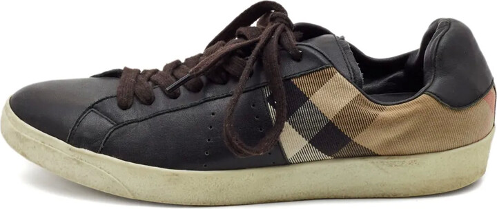 Leather Checked Sneakers