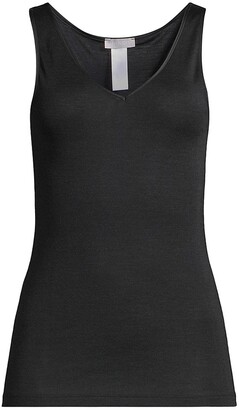 Women's Black Tank top Silk Tops