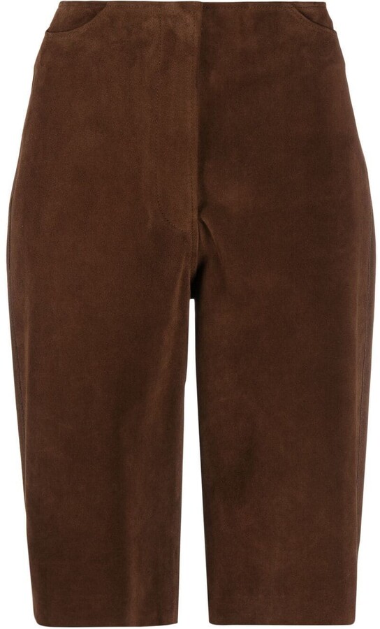 Totême KneeLength Leather Shorts ShopStyle