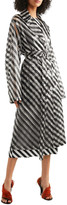Thumbnail for your product : Dries Van Noten Striped organza trench coat