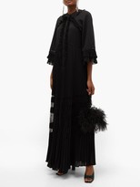 Thumbnail for your product : Self-Portrait Ruffle-trimmed Chiffon Maxi Dress - Black