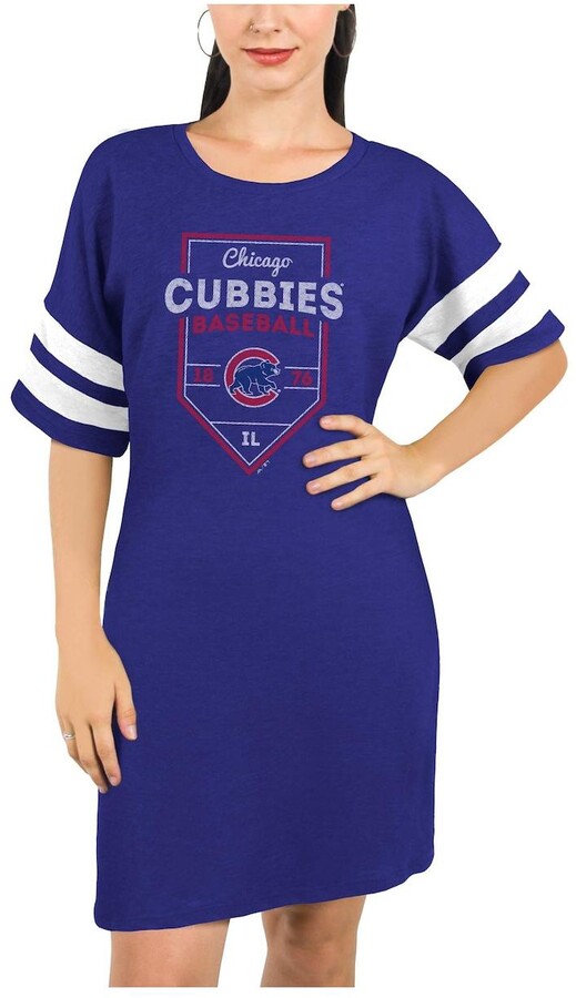 New York Yankees Majestic Threads Women's Tri-Blend Short Sleeve T-Shirt  Dress - Navy