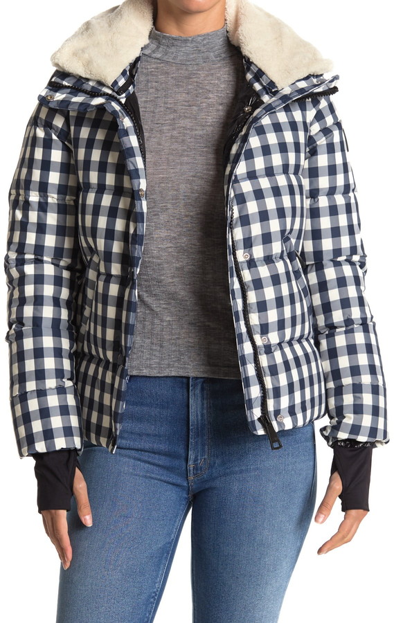 gingham puffer jacket