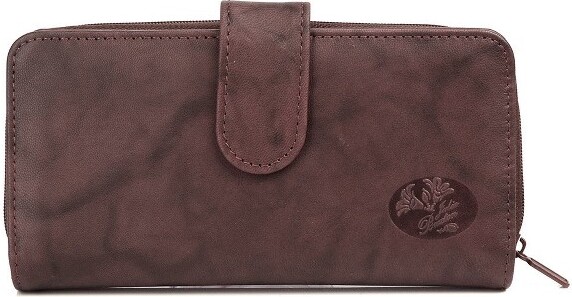 Buxton JuliaBuxtonHeiressRFIDBlockingLeatherCheckbookWallet-Mahogany